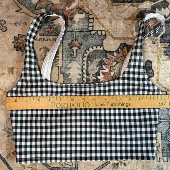 Reformation Two Piece Gingham Bikini Set Black and White Swim Suit Beach Vacay - Picture 11 of 14